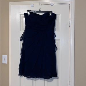 Adriana Papell navy strapless party dress, 10